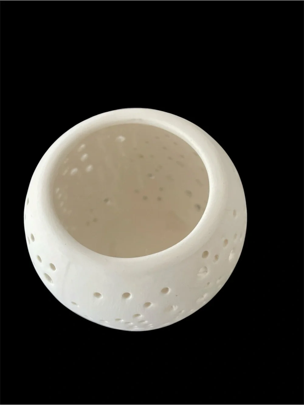 West Elm White Constellation Pierced Ceramic Candleholder- Votive